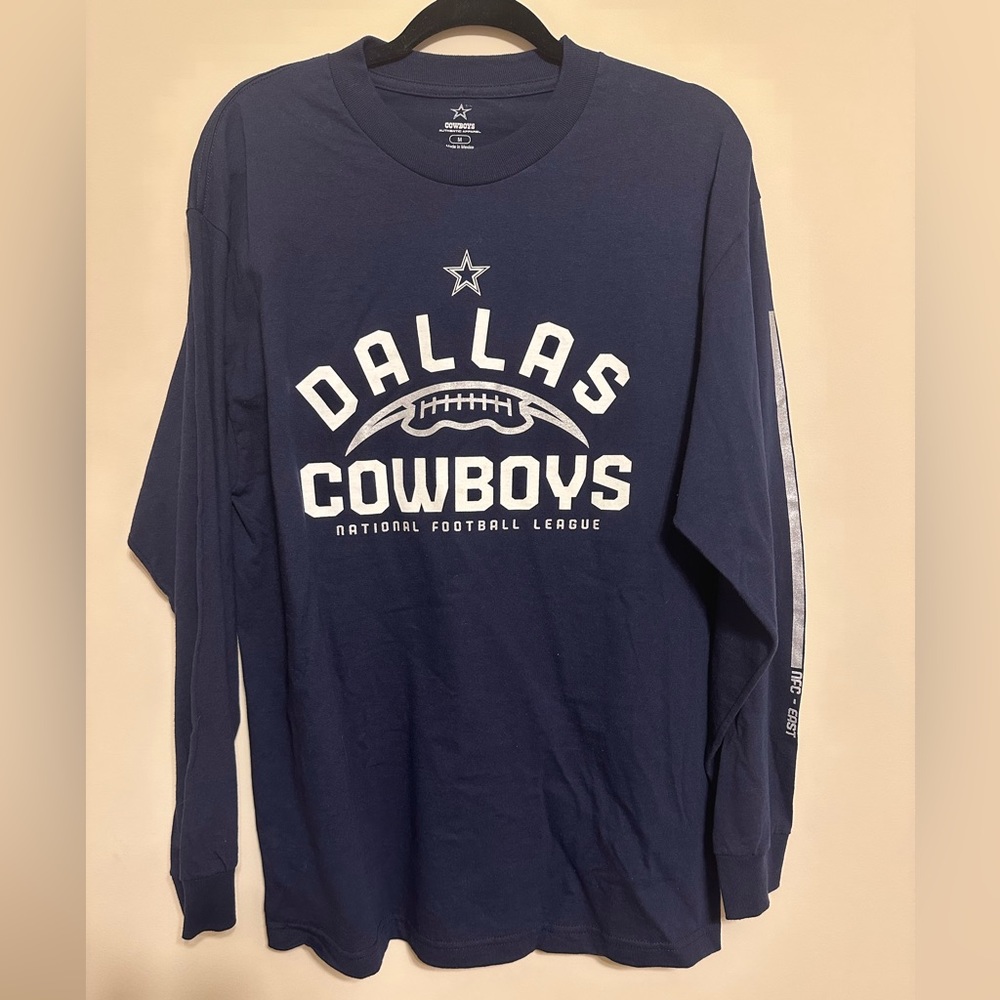 Dallas Cowboys Authentic Mens Pullover Sweatshirt Blue White Long Sleeve Crew M